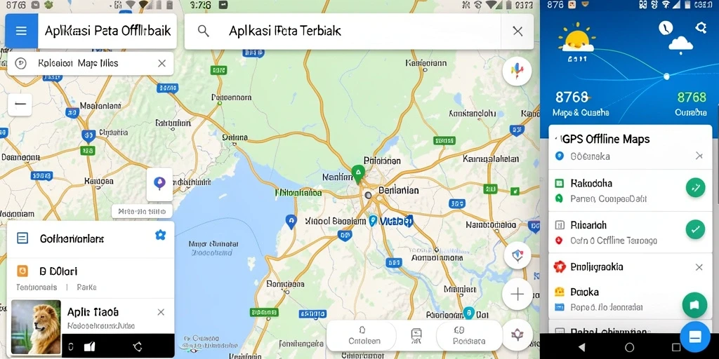 Tampilan antarmuka aplikasi GPS Offline Maps 8768 yang intuitif dan fungsional.