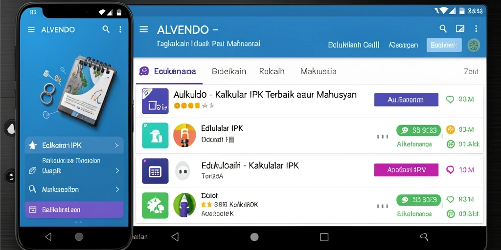 Antarmuka pengguna ALVENDO yang intuitif untuk Kalkulator IPK.