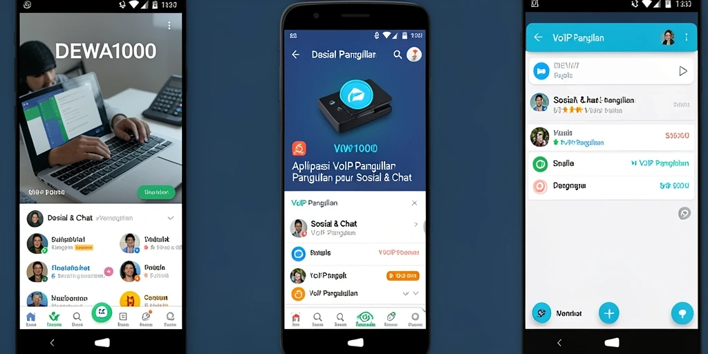 Antarmuka DEWA1000 saat melakukan panggilan VoIP.