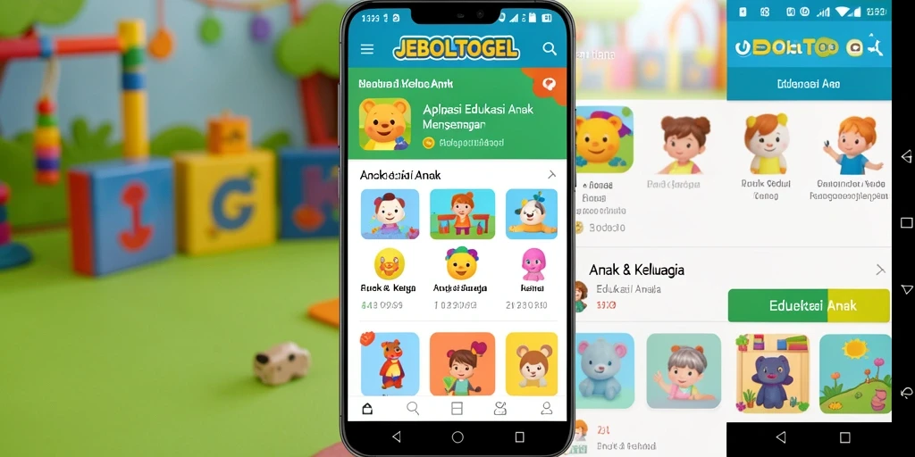Antarmuka aplikasi JEBOLTOGEL yang ceria dan interaktif untuk anak-anak.