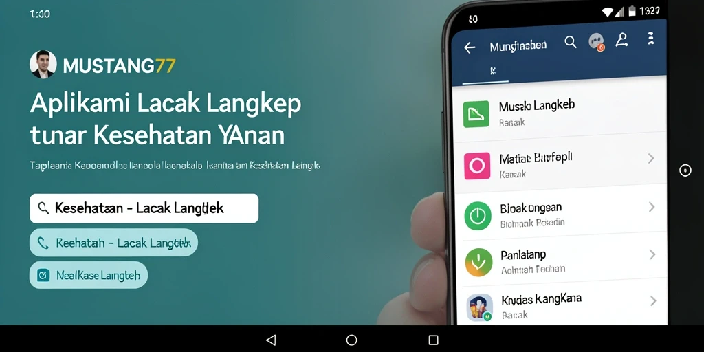Antarmuka utama MUSTANG77 menampilkan fungsi Lacak Langkah yang sederhana dan informatif.