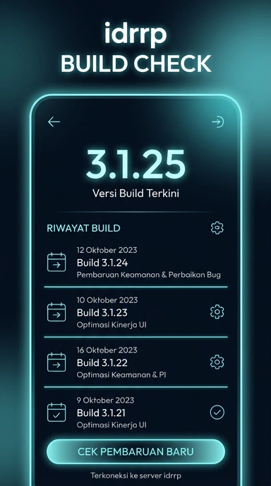 Tampilan riwayat versi idrrp